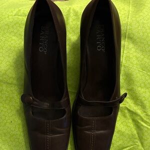 Franco Sarto Women's Dark Brown square toed pants suit shoe